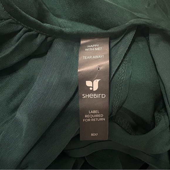 Shebird The Emma One & Done Satin Bra Dress Emerald Green Size 5 Medium/Large - Picture 7 of 9